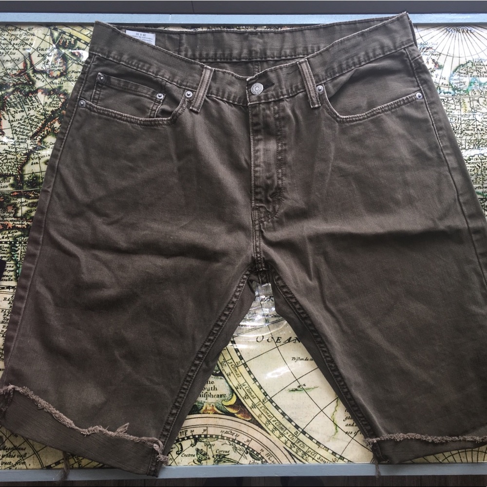 Levi Army Green Jean Shorts Size: 35